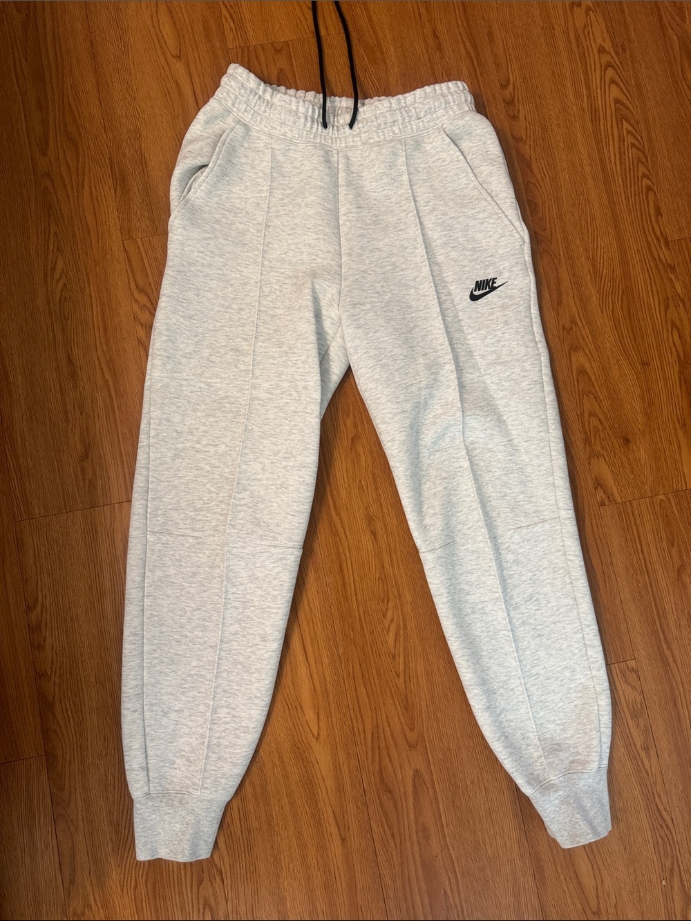Nike Light Gray Sweat Joggers with Black Swoosh